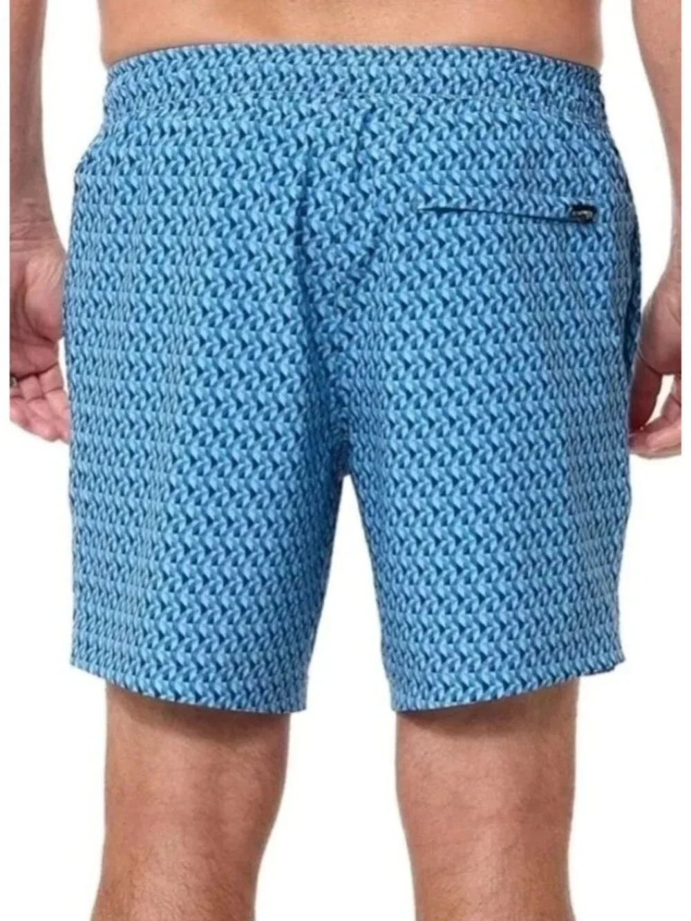 NWT Bonobos Men's Swim Shorts XL Blue Geometric Print 7-Inch Inseam Mesh Liner